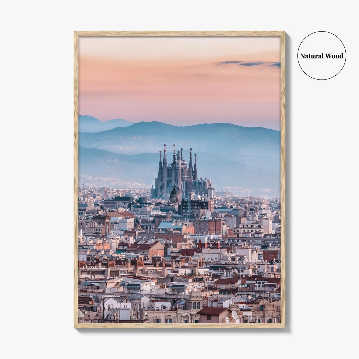 Barcelona Skyline Fine Art Photo Print, Sagrada Familia, Catalonia Spain Wall Decor Poster