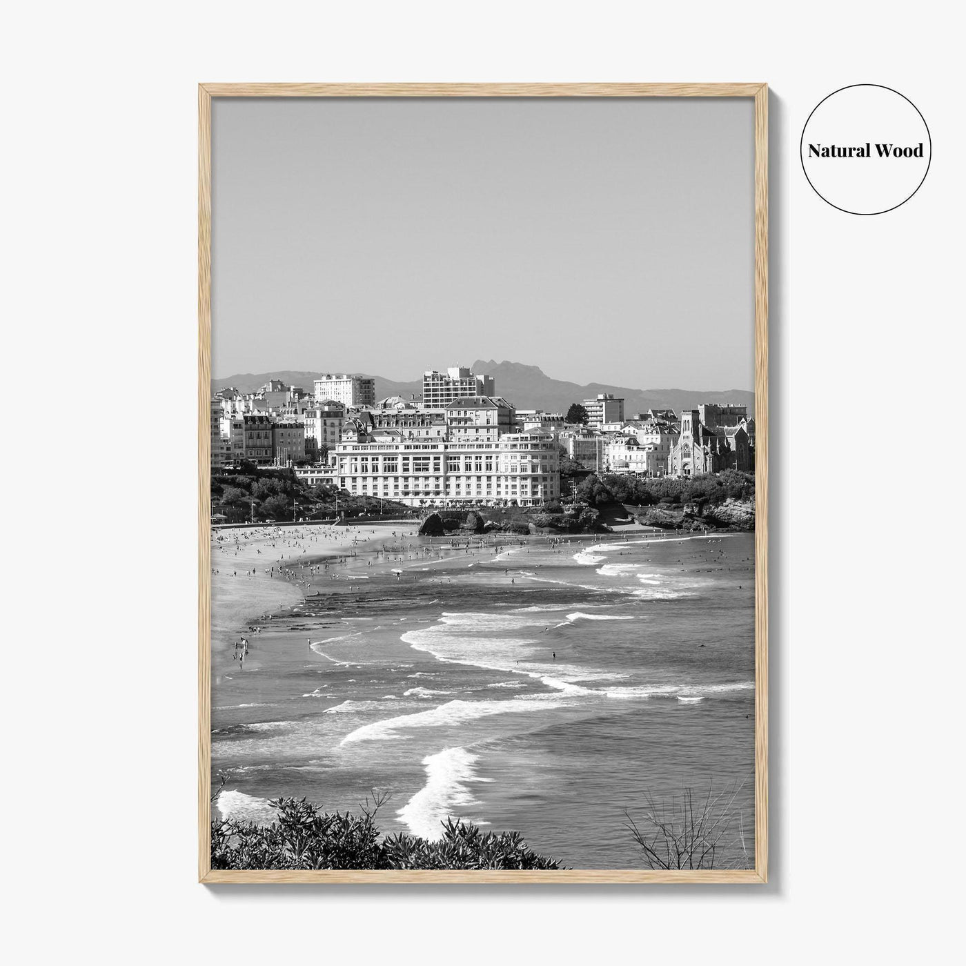 Biarritz Black and White Fine Art Photo Print, Basque France, Grande Plage Poster