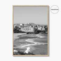 Biarritz Black and White Fine Art Photo Print, Basque France, Grande Plage Poster