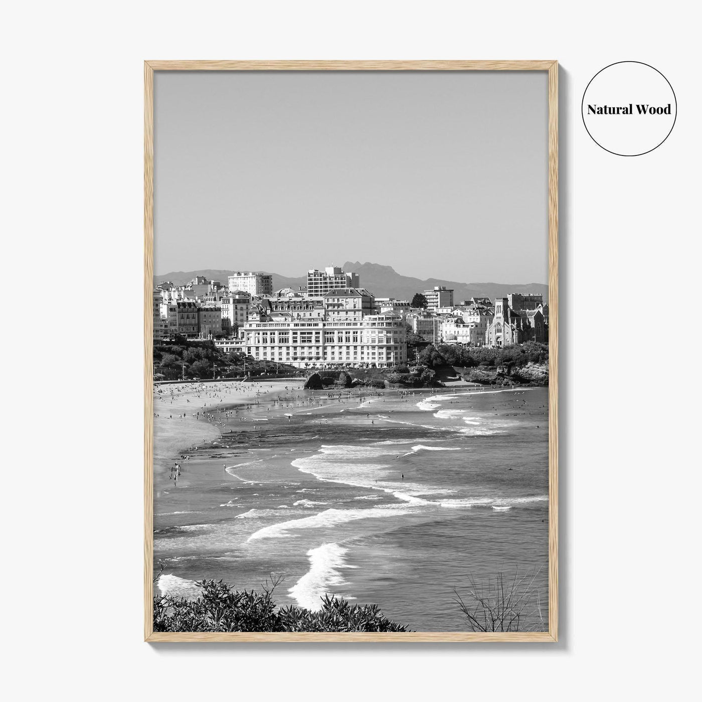 Biarritz Black and White Fine Art Photo Print, Basque France, Grande Plage Poster