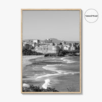 Biarritz Black and White Fine Art Photo Print, Basque France, Grande Plage Poster