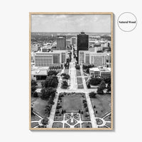 Baton Rouge Skyline Black and White Fine Art Photo Print, Aerial, Louisiana Poster, USA