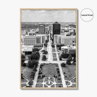 Baton Rouge Skyline Black and White Fine Art Photo Print, Aerial, Louisiana Poster, USA