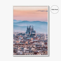 Barcelona Skyline Fine Art Photo Print, Sagrada Familia, Catalonia Spain Wall Decor Poster