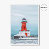 Ann Arbor Fine Art Photo Print, Michigan Lighthouse Wall Decor Poster, USA