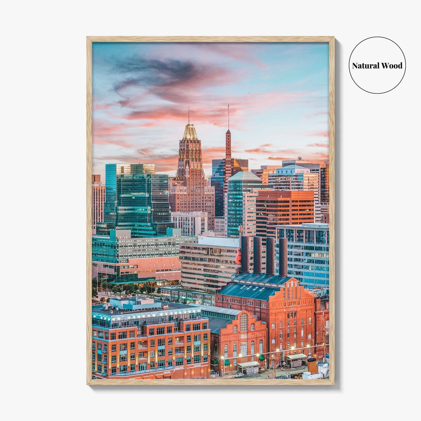 Baltimore Skyline Fine Art Photo Print, Inner Harbor, Maryland Wall Decor Poster, USA