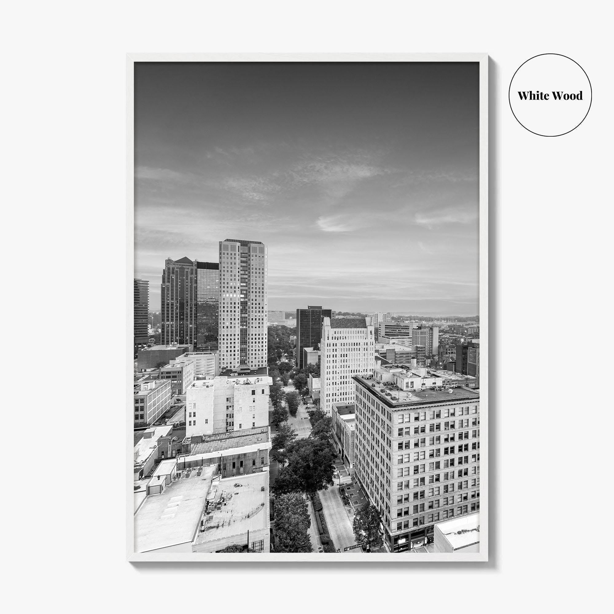 Birmingham Alabama Skyline Black and White Fine Art Photo Print, City, Alabama Poster