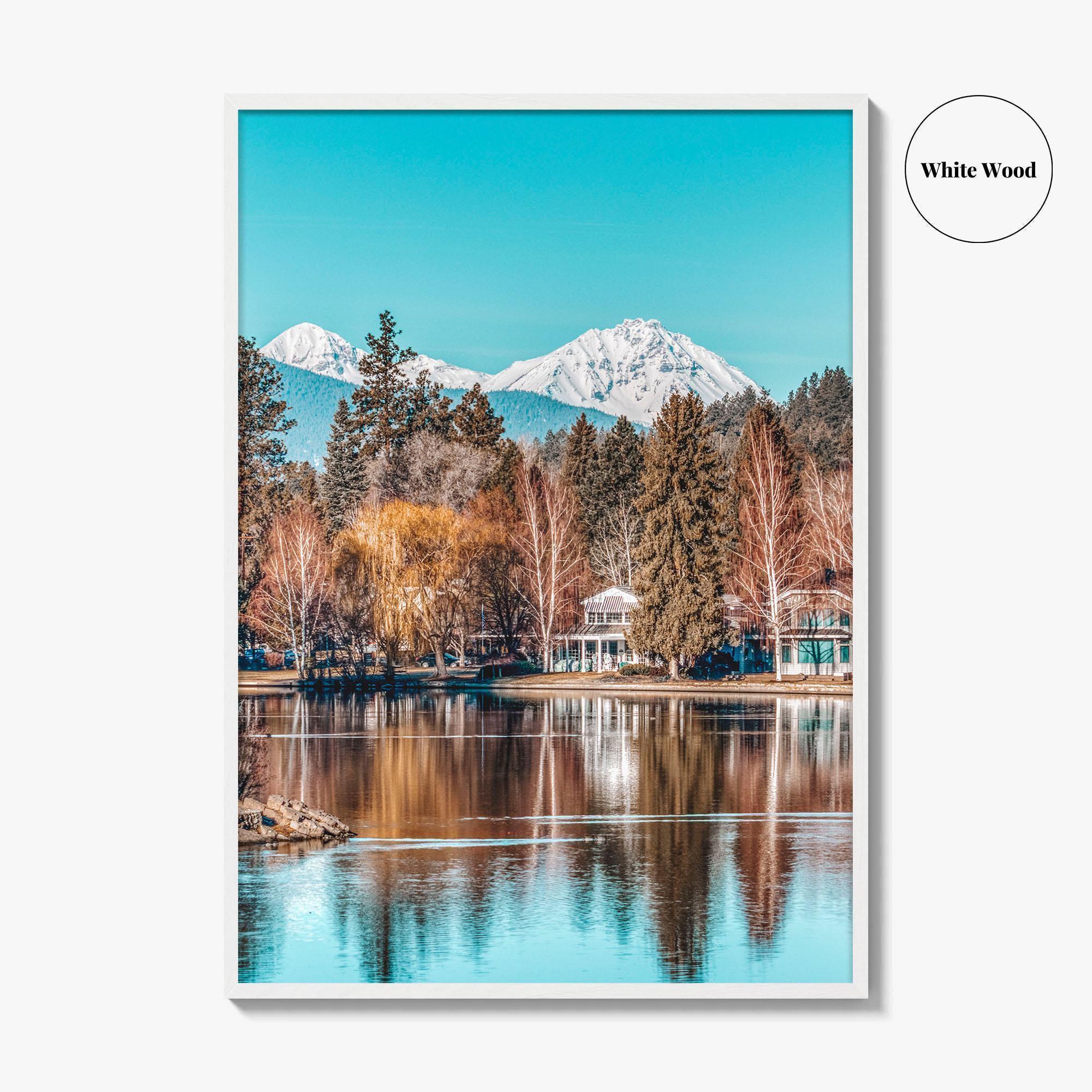 Bend Fine Art Photo Print, Mirror Pond Deschutes River, Oregon USA Wall Decor Poster