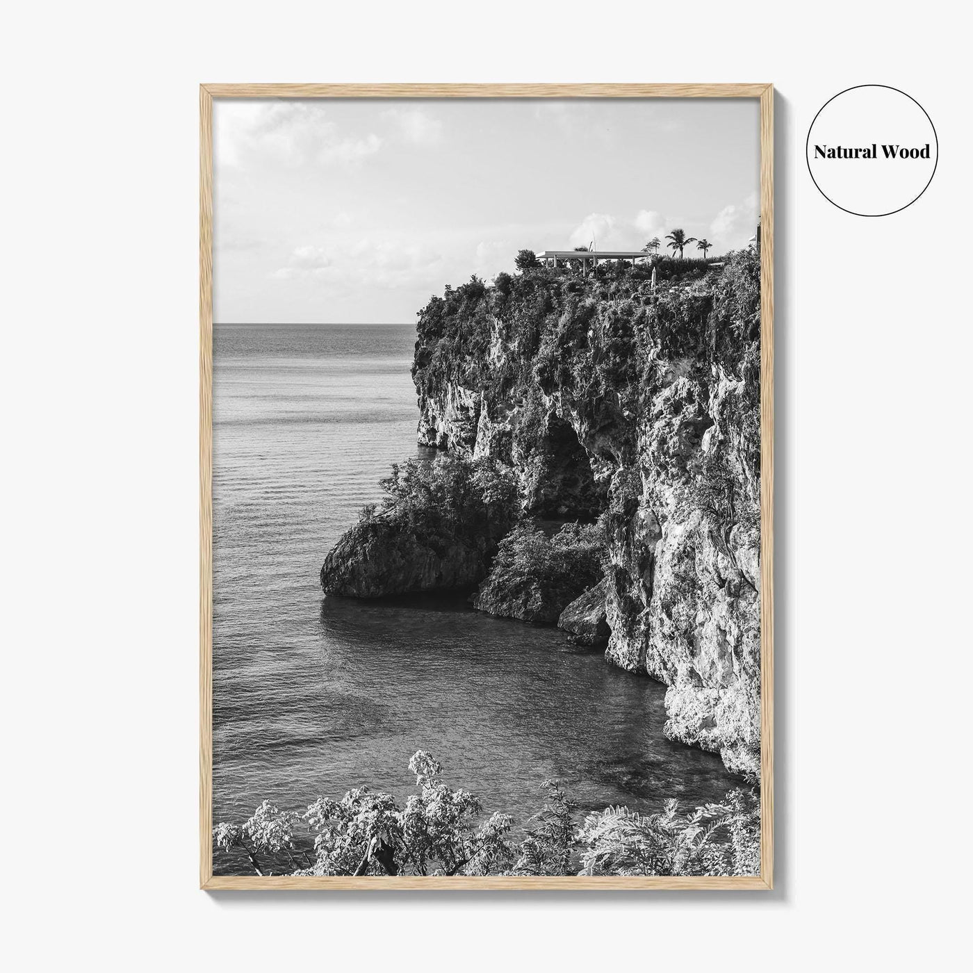 Anguilla Black and White Fine Art Photo Print, Caribbean Coastline Cliffs, Bahamas Poster