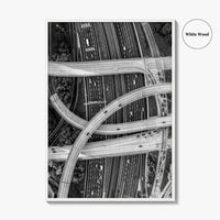 Atlanta Black and White Fine Art Photo Print, Georgia USA Poster, ATL Highway Interchange