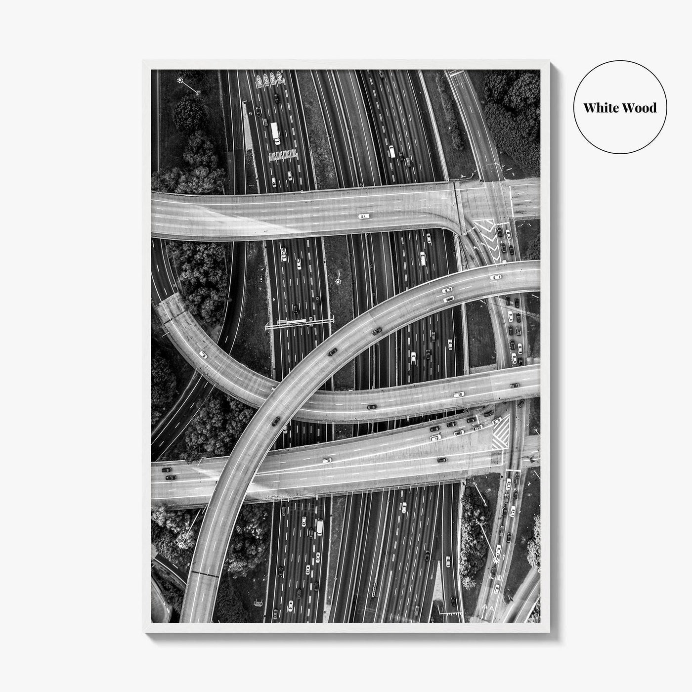 Atlanta Black and White Fine Art Photo Print, Georgia USA Poster, ATL Highway Interchange
