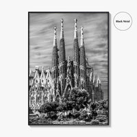 Barcelona Black and White Fine Art Photo Print, Sagrada Familia Gaudi Spain Poster