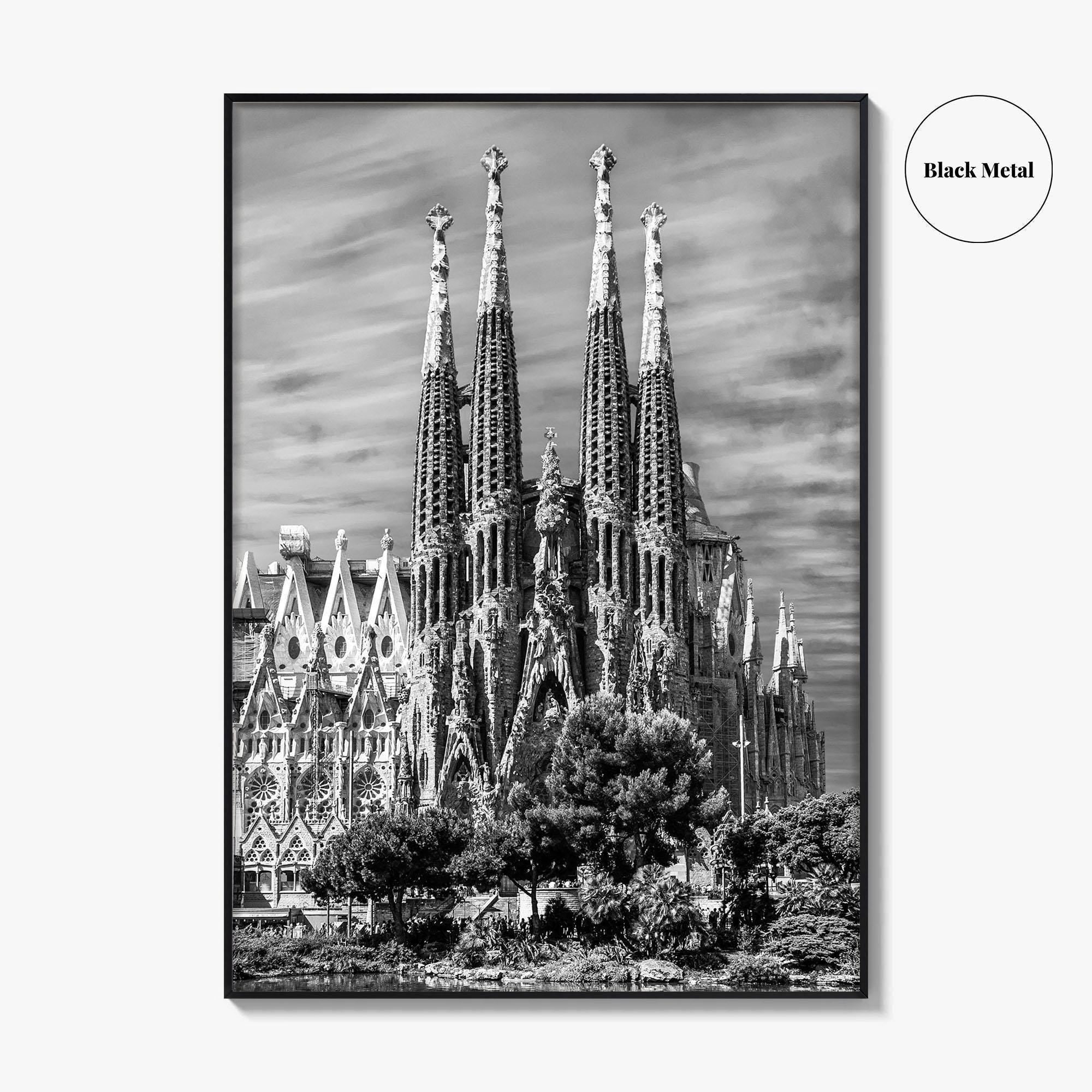 Barcelona Black and White Fine Art Photo Print, Sagrada Familia Gaudi Spain Poster