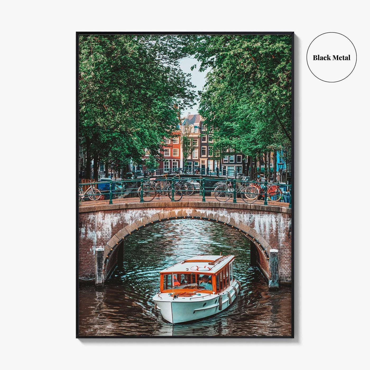 Amsterdam Fine Art Photo Print, Canal Bridge Boat, Netherlands Wall Poster