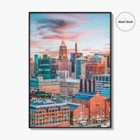 Baltimore Skyline Fine Art Photo Print, Inner Harbor, Maryland Wall Decor Poster, USA