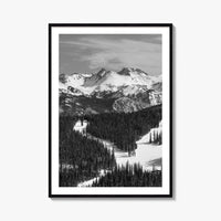 Vail Black and White Fine Art Photo Print, Colorado Rockies Ski Runs, Alpine Poster