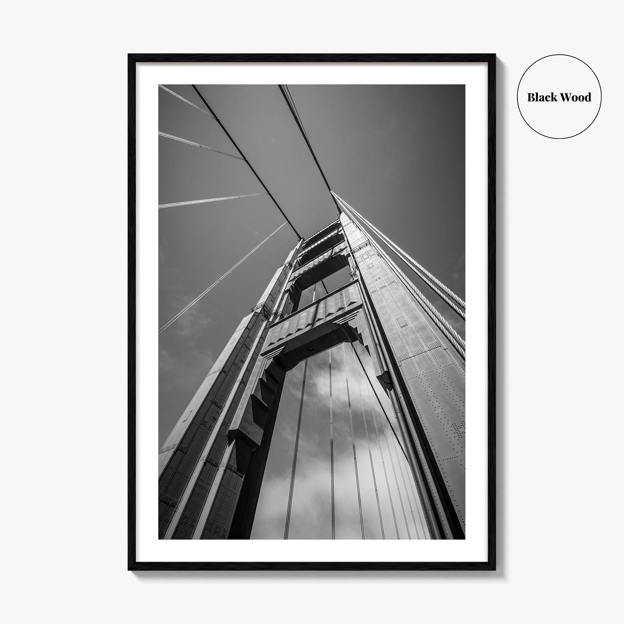 Golden Gate Bridge Black and White Fine Art Photo Print, San Francisco California Poster