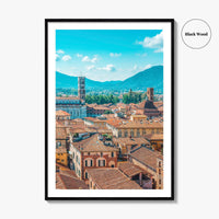 Lucca Fine Art Photo Print, Tuscany Italy Wall Poster, Aerial View, Historic Center