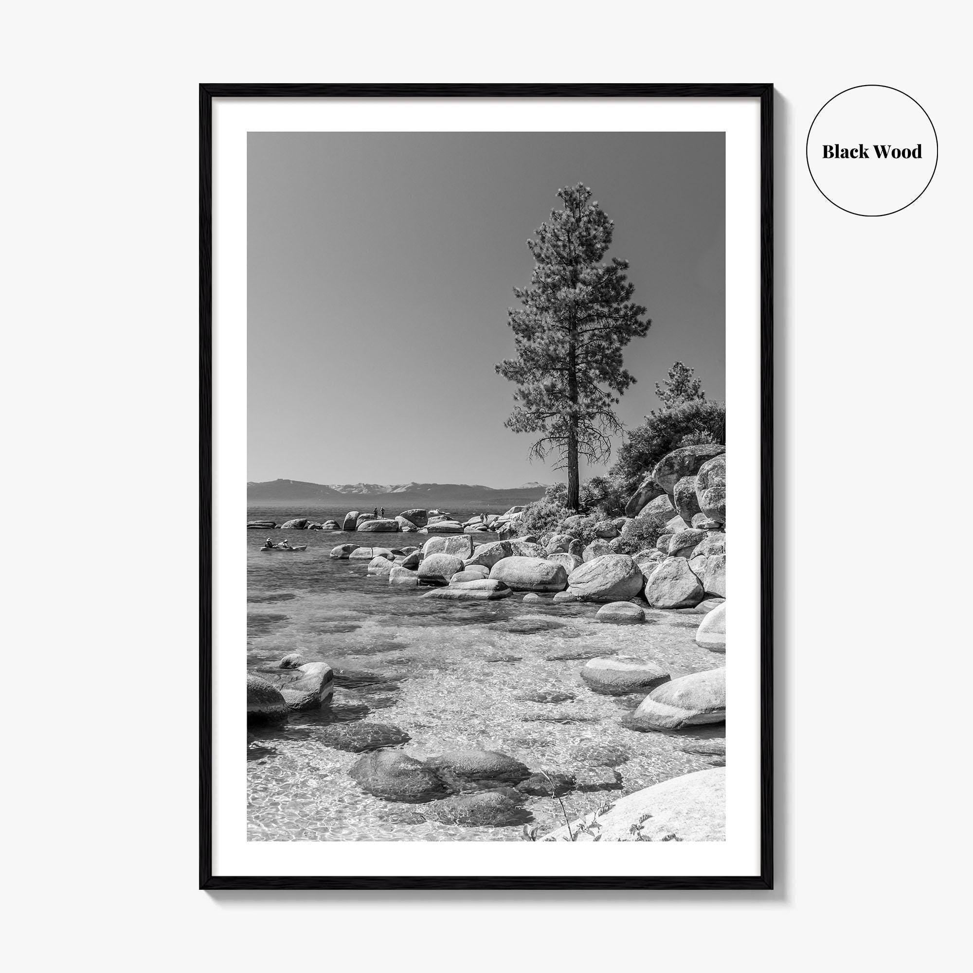 Lake Tahoe Black and White Fine Art Photo Print, Secret Harbor Nevada Poster