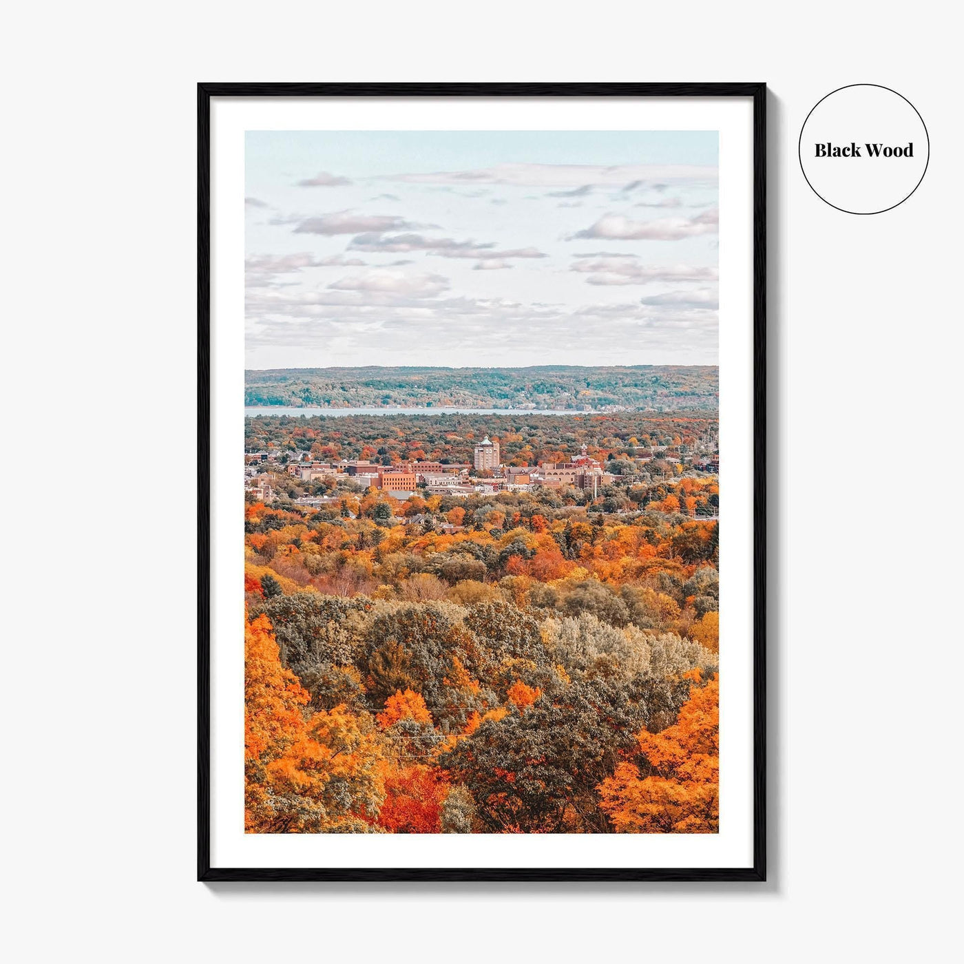 Traverse City Skyline Fine Art Photo Print, Downtown, Michigan, USA Wall Decor Poster