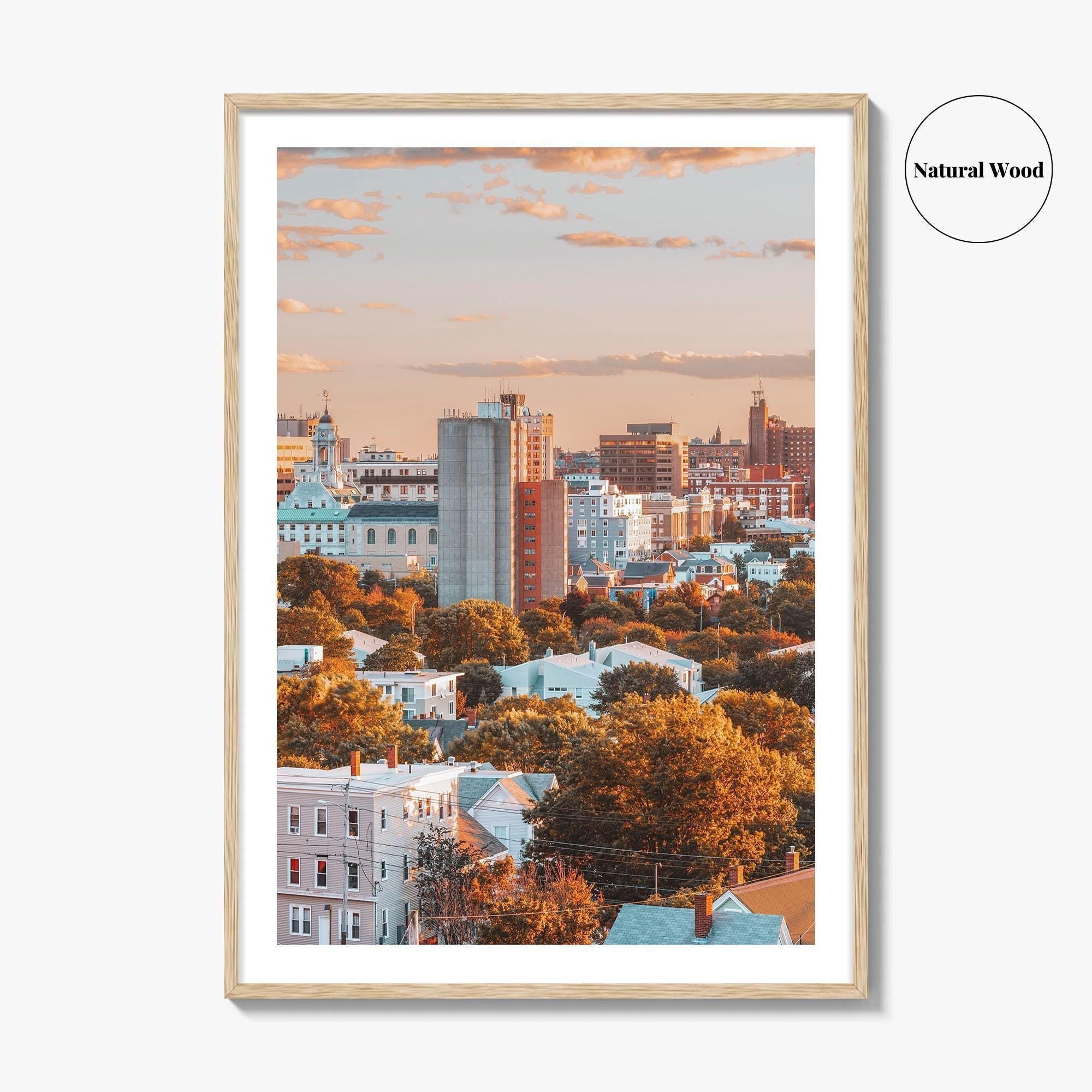 Portland Maine Skyline Fine Art Photo Print, Old Port, Casco Bay, USA, Poster