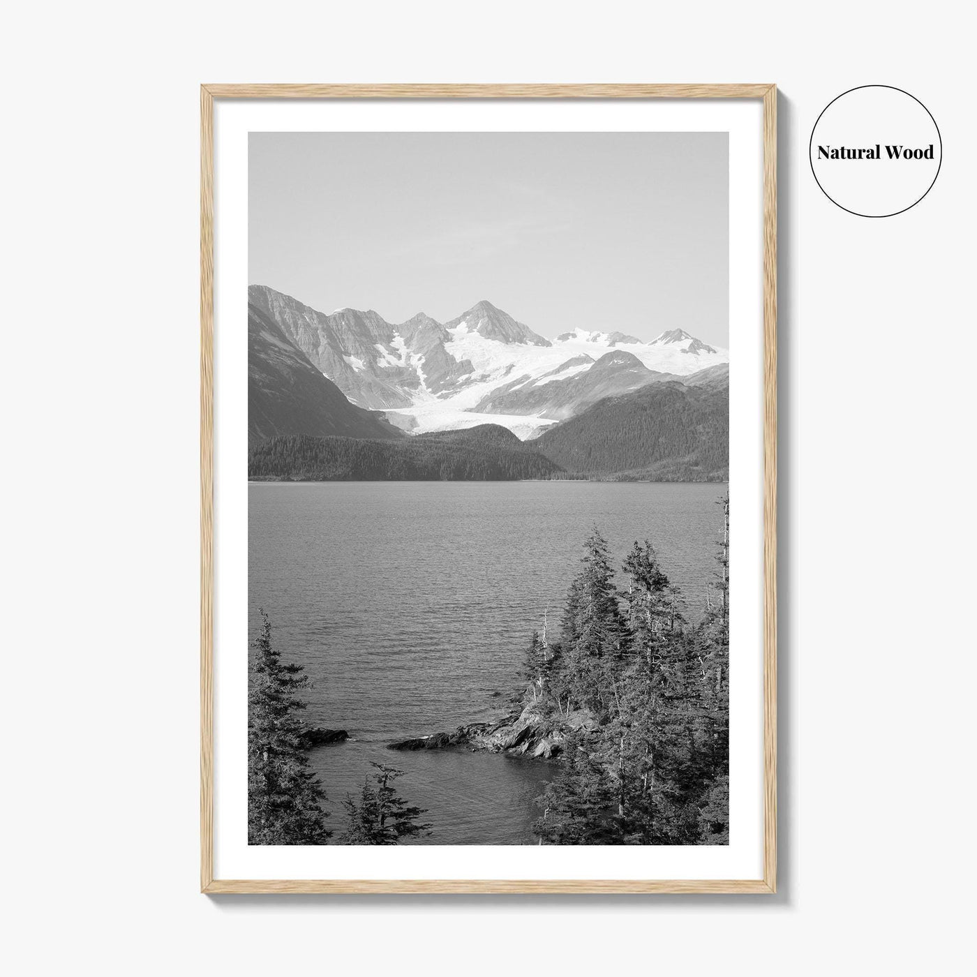 Whittier Alaska Black and White Fine Art Photo Print, Prince William Sound, Glacier, USA