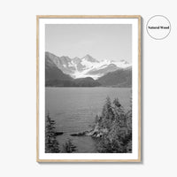 Whittier Alaska Black and White Fine Art Photo Print, Prince William Sound, Glacier, USA