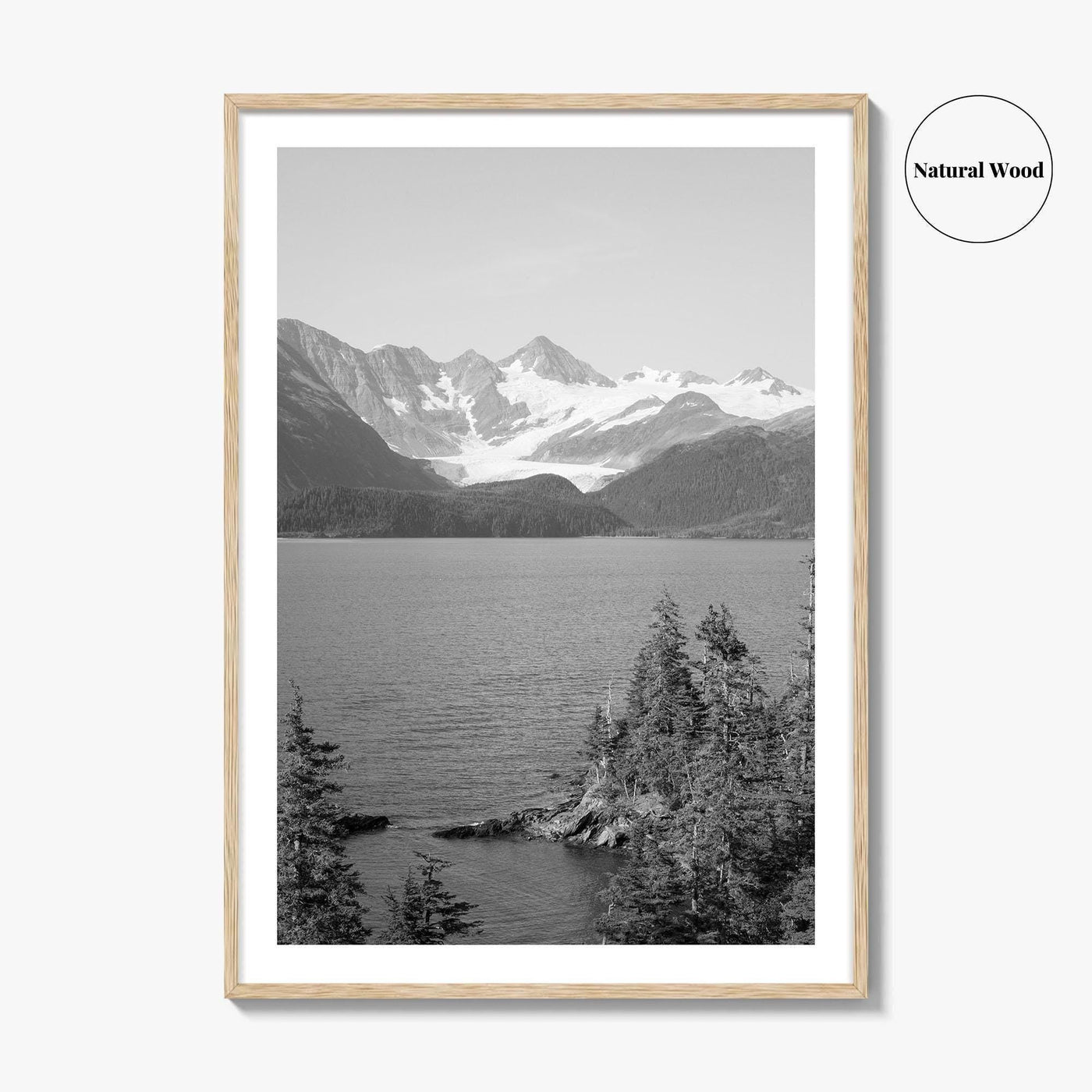 Whittier Alaska Black and White Fine Art Photo Print, Prince William Sound, Glacier, USA