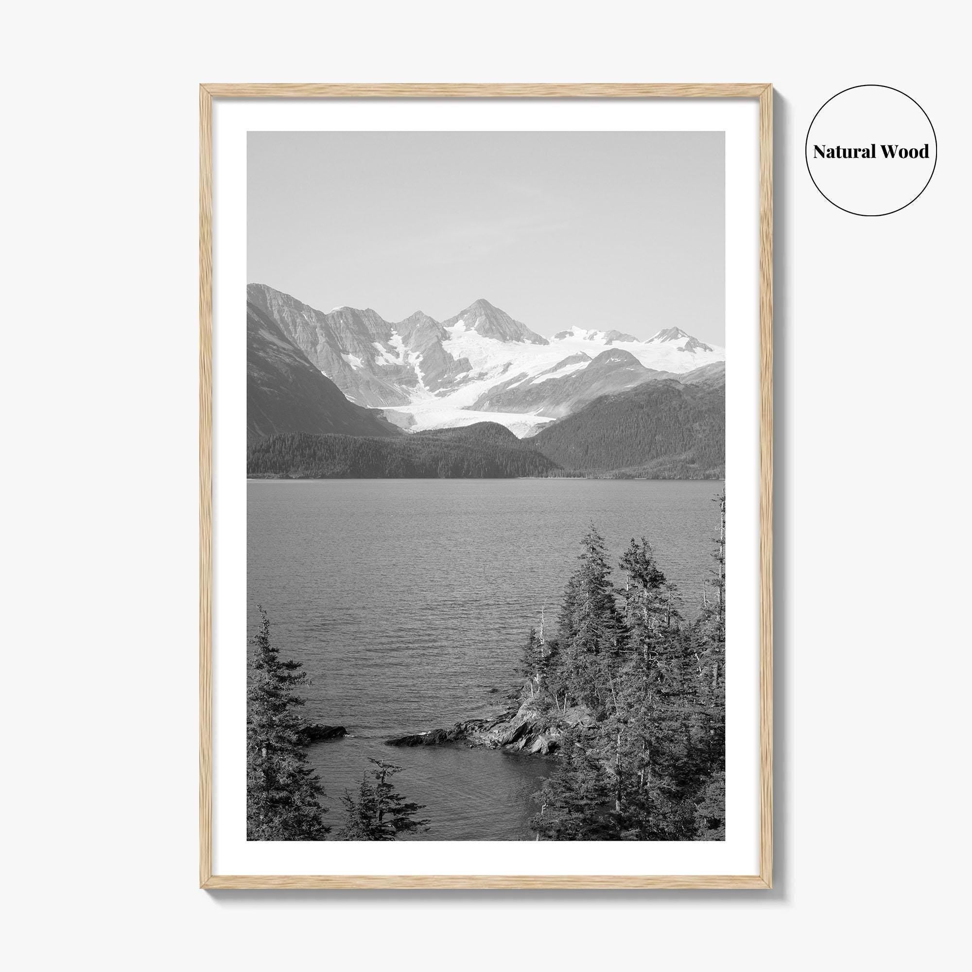 Whittier Alaska Black and White Fine Art Photo Print, Prince William Sound, Glacier, USA