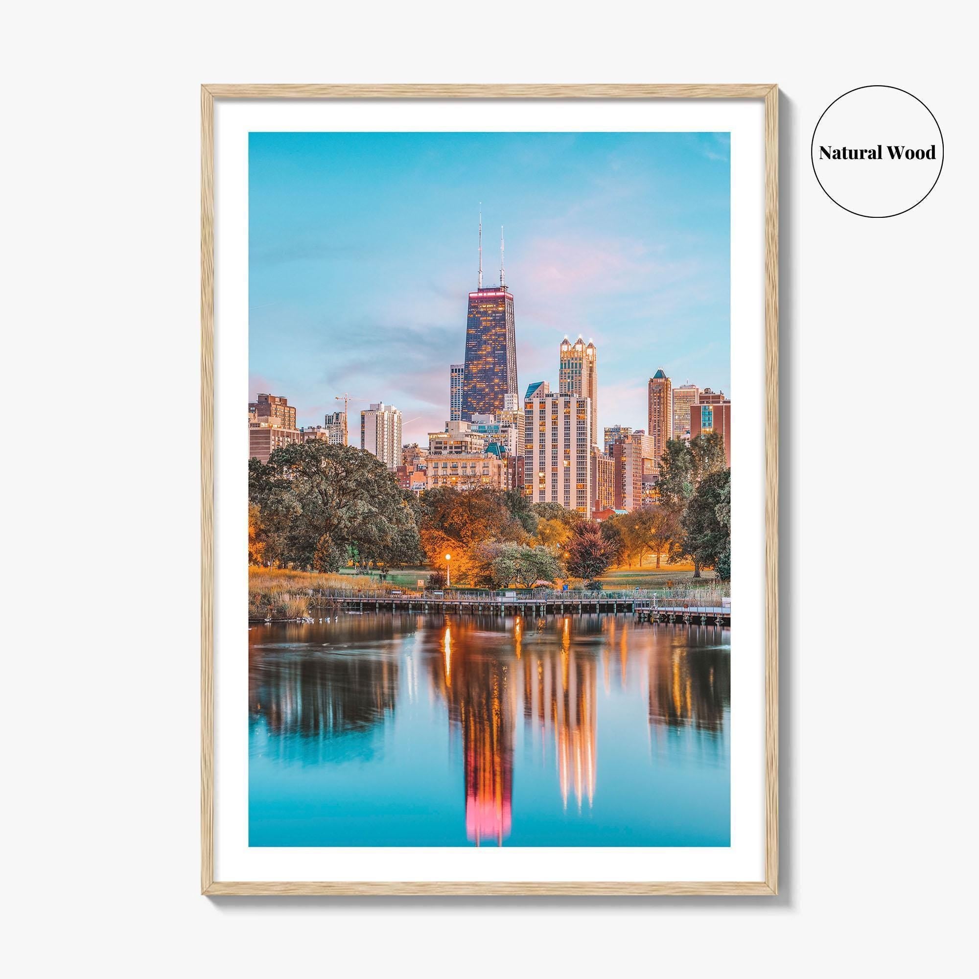 Chicago Lincoln Park Skyline Fine Art Photo Print, Wall Decor Poster, Illinois USA