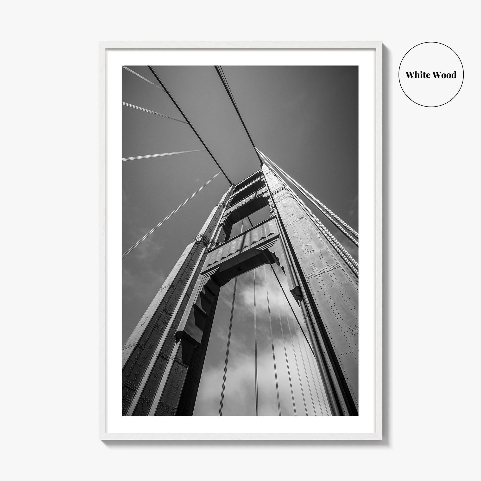 Golden Gate Bridge Black and White Fine Art Photo Print, San Francisco California Poster