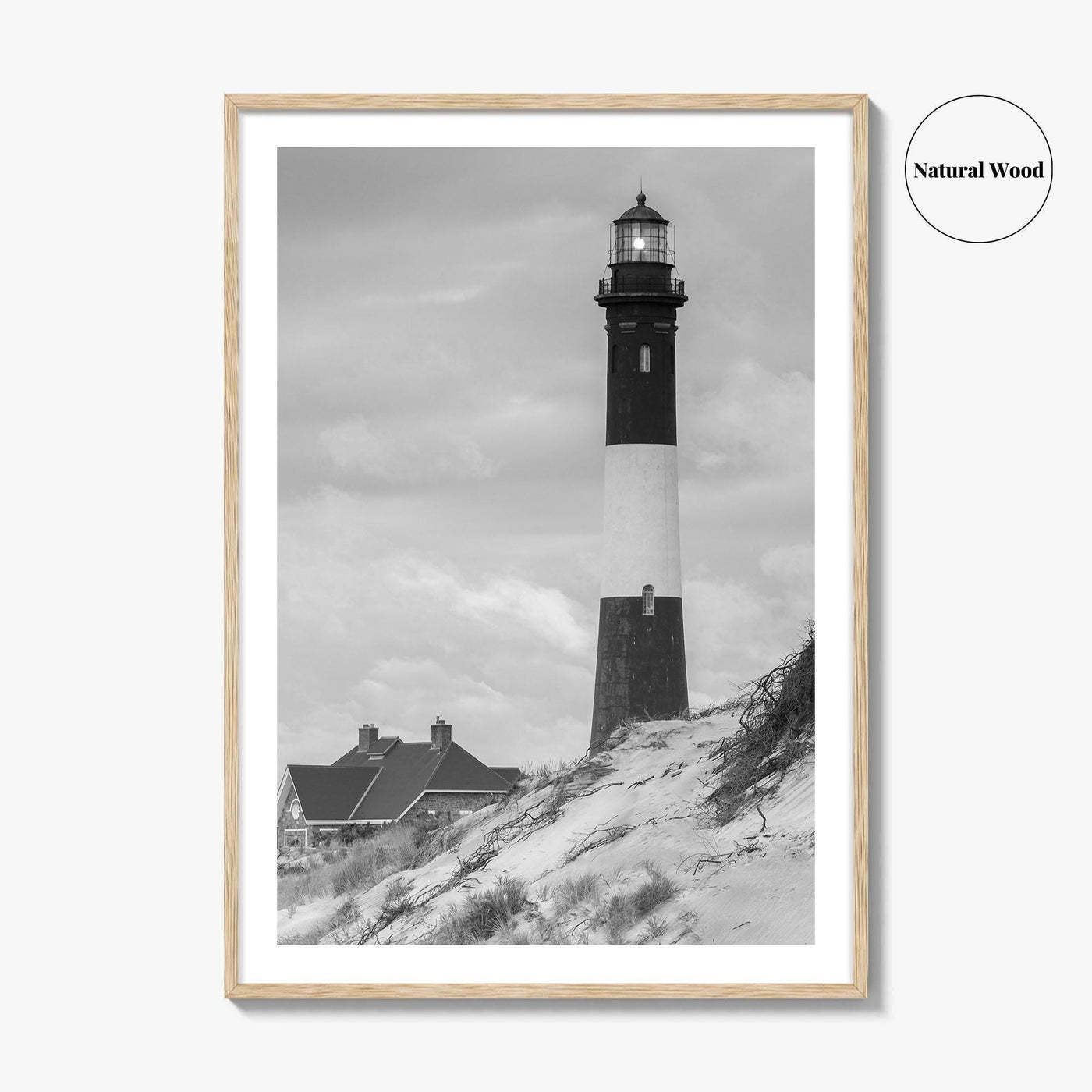 Fire Island Black and White Fine Art Photo Print, Long Island Lighthouse Poster