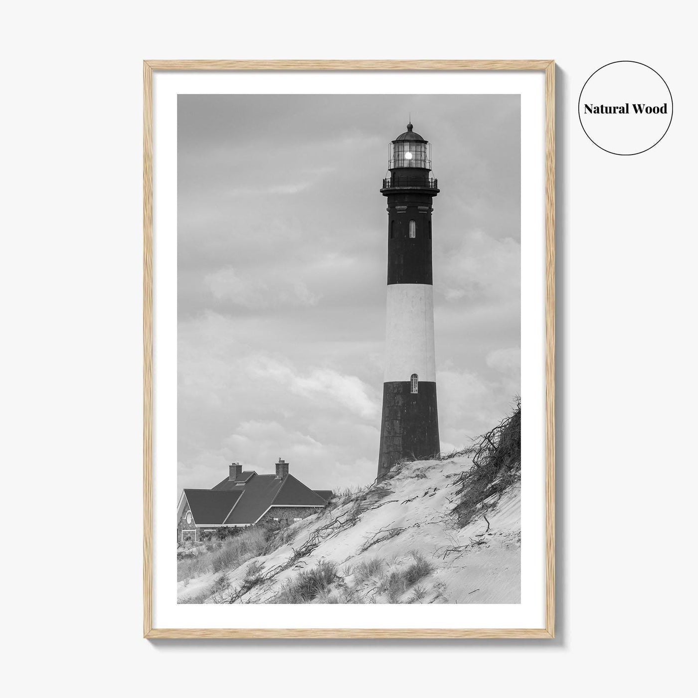 Fire Island Black and White Fine Art Photo Print, Long Island Lighthouse Poster