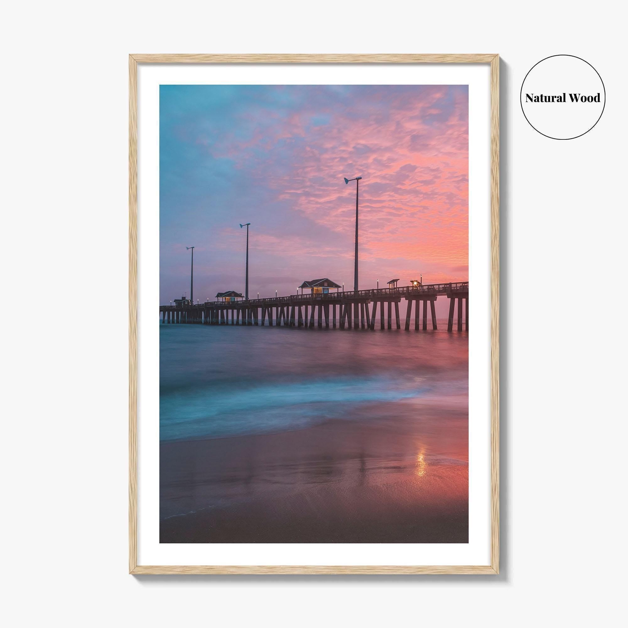 Nags Head Fine Art Photo Print, Outer Banks NC Poster, Fishing Pier Boardwalk OBX