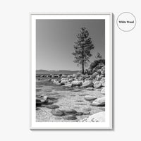 Lake Tahoe Black and White Fine Art Photo Print, Secret Harbor Nevada Poster