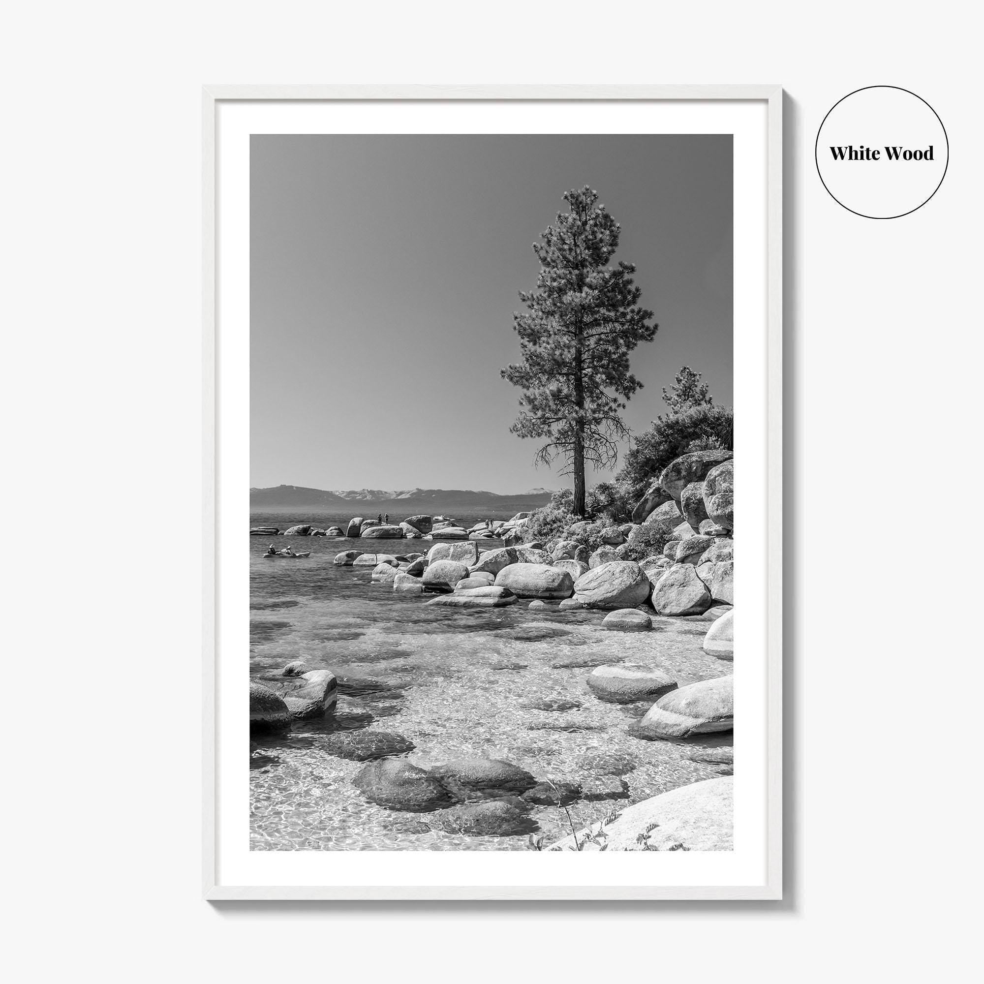 Lake Tahoe Black and White Fine Art Photo Print, Secret Harbor Nevada Poster