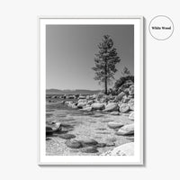 Lake Tahoe Black and White Fine Art Photo Print, Secret Harbor Nevada Poster