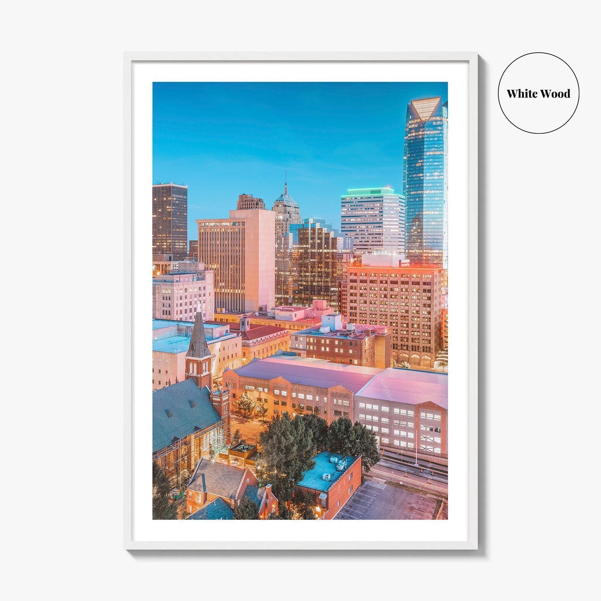Oklahoma City Skyline Fine Art Photo Print, Oklahoma USA Wall Decor Poster, OKC