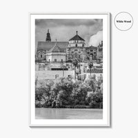 Cordoba Black and White Fine Art Photo Print, Mezquita Roman Bridge Andalusia Poster