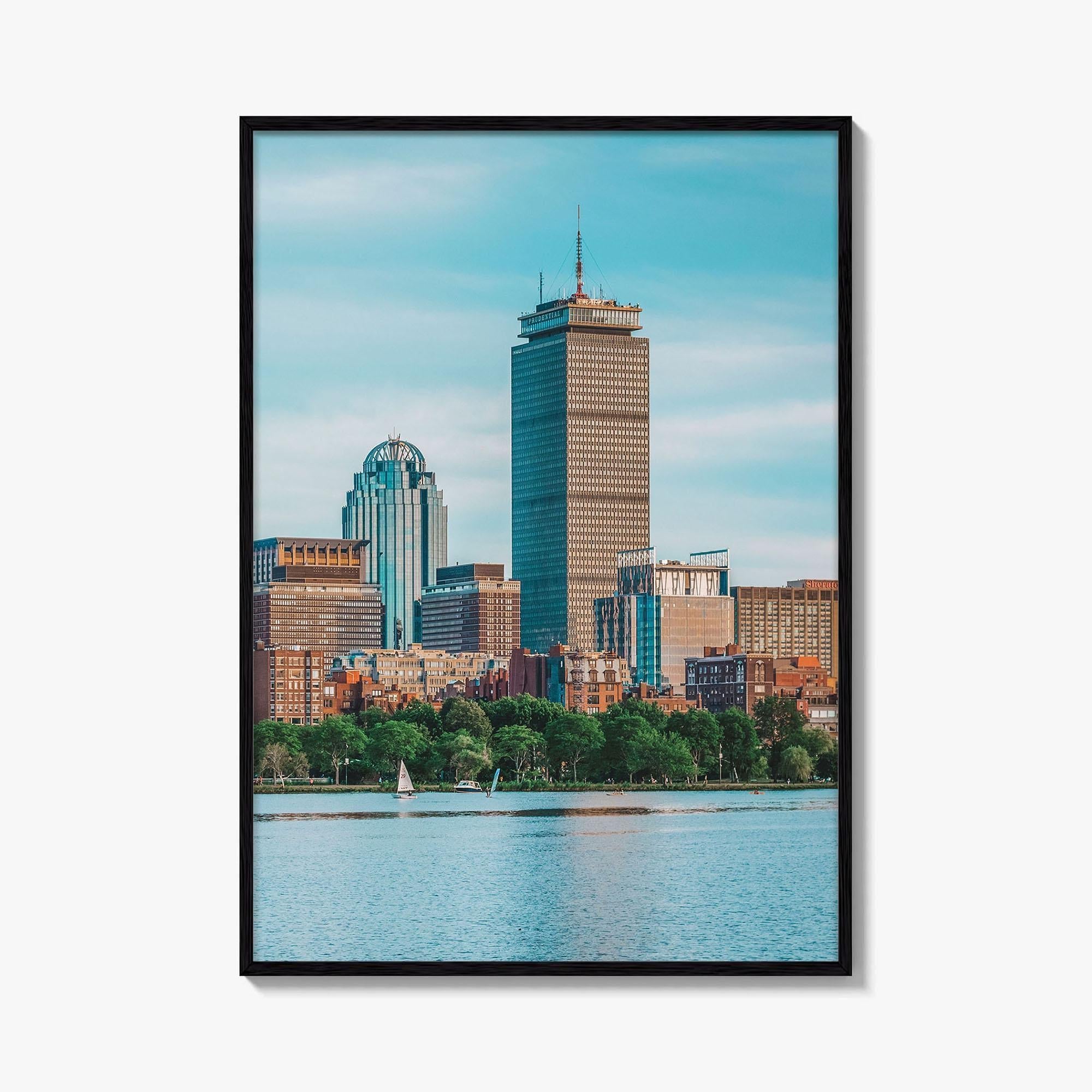 Boston Skyline Fine Art Photo Print, Charles River, Cambridge Massachusetts, USA Wall Decor