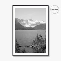 Whittier Alaska Black and White Fine Art Photo Print, Prince William Sound, Glacier, USA