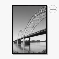 Memphis Black and White Fine Art Photo Print, Tennessee Hernando de Soto Bridge Poster