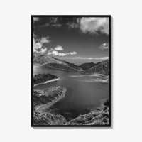 Lagoa do Fogo Black and White Fine Art Photo Print, Sao Miguel Azores Poster
