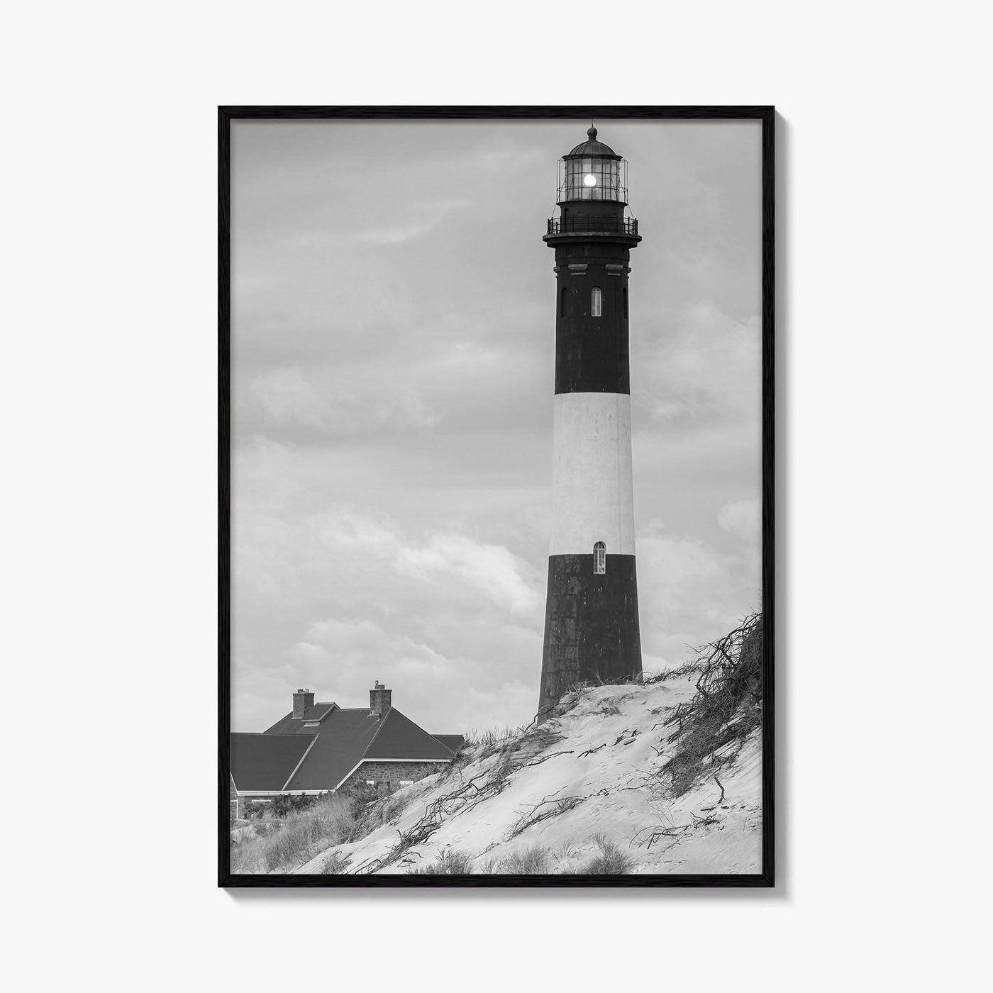 Fire Island Black and White Fine Art Photo Print, Long Island Lighthouse Poster