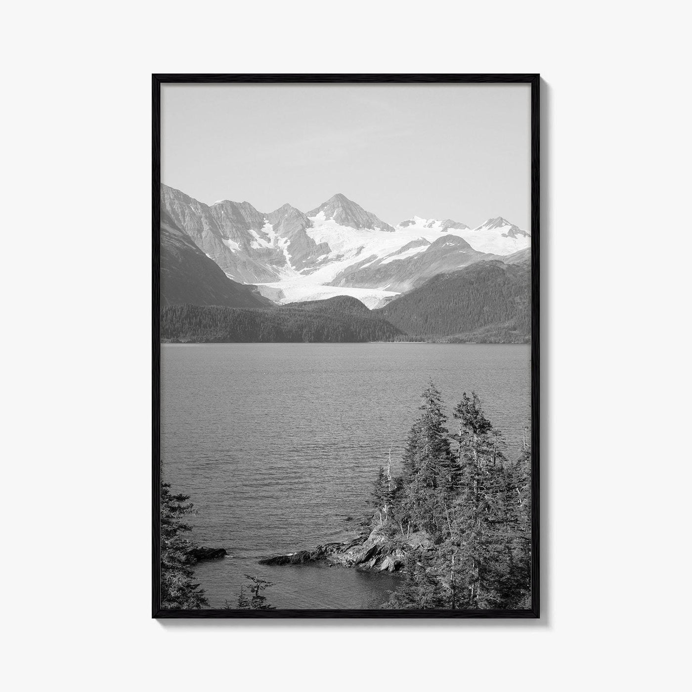 Whittier Alaska Black and White Fine Art Photo Print, Prince William Sound, Glacier, USA