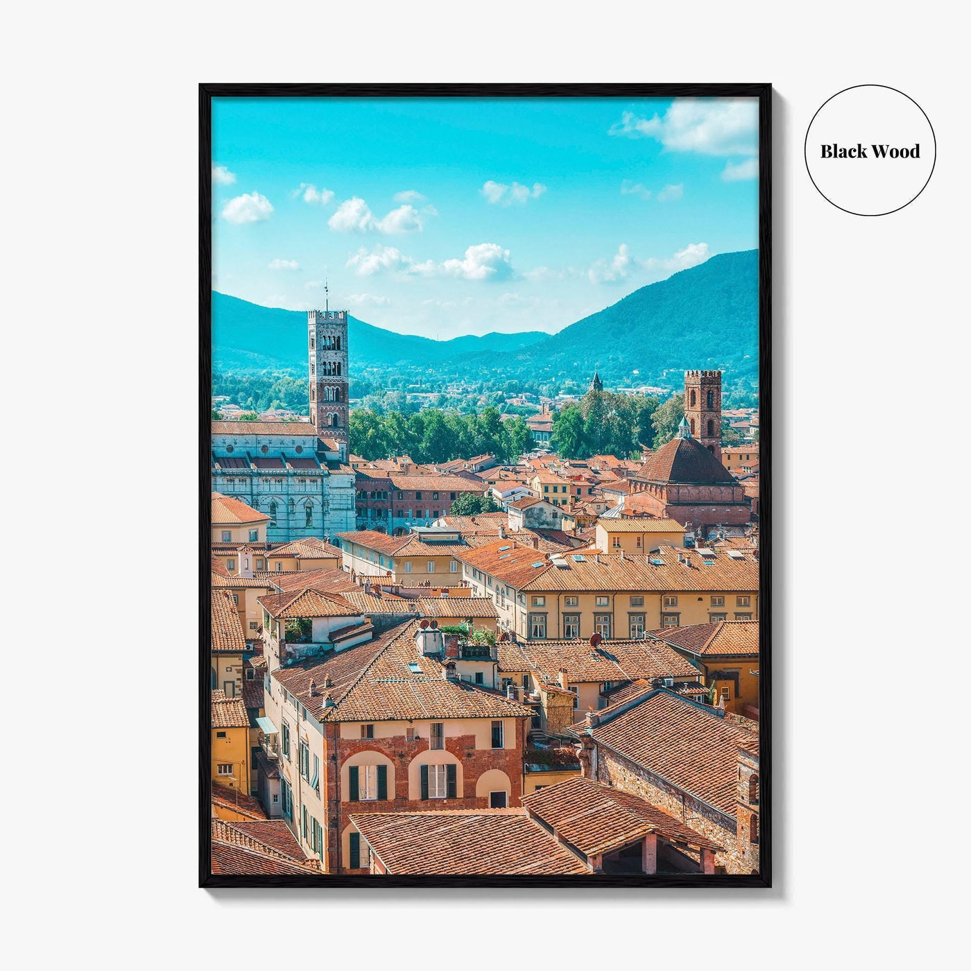 Lucca Fine Art Photo Print, Tuscany Italy Wall Poster, Aerial View, Historic Center