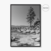 Lake Tahoe Black and White Fine Art Photo Print, Secret Harbor Nevada Poster