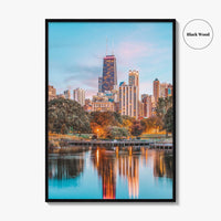 Chicago Lincoln Park Skyline Fine Art Photo Print, Wall Decor Poster, Illinois USA