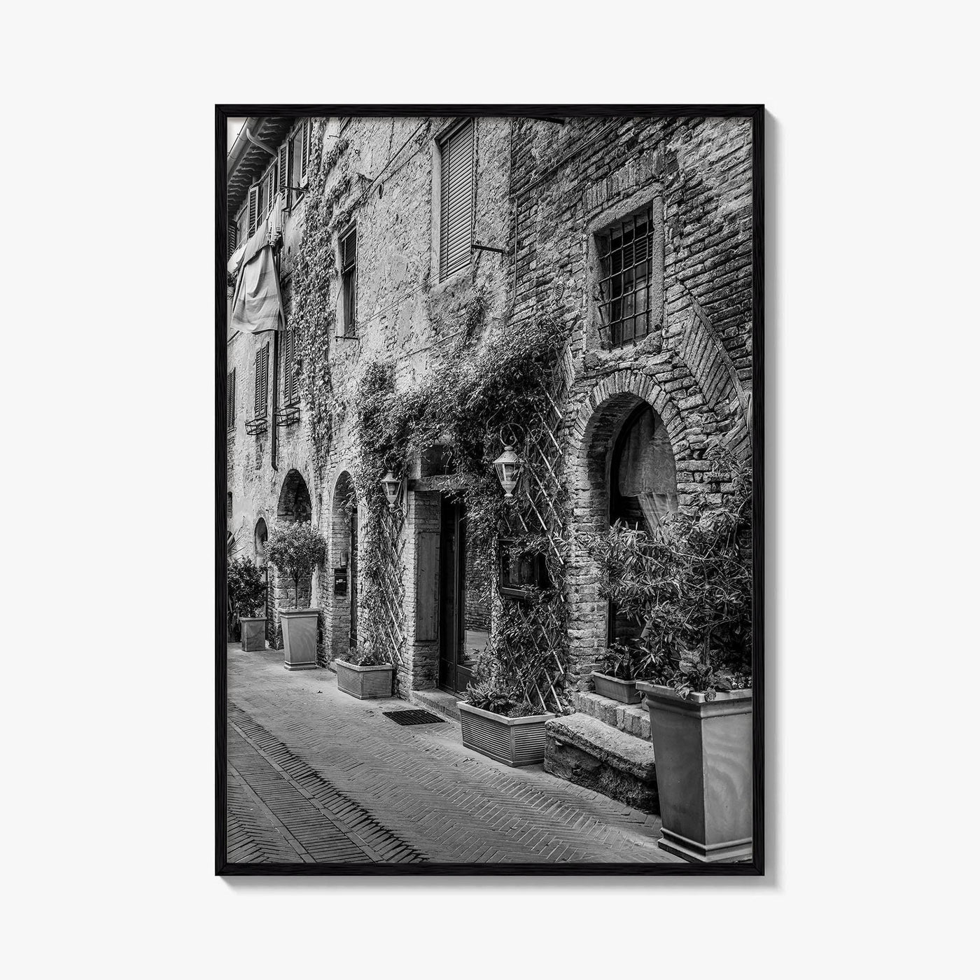 San Gimignano Black and White Fine Art Photo Print, Tuscany Italy Wall Poster