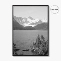 Whittier Alaska Black and White Fine Art Photo Print, Prince William Sound, Glacier, USA